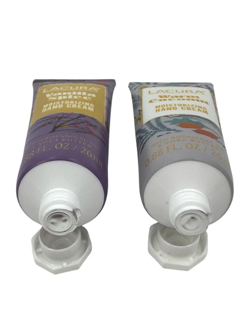 Lacura Moisturizing Hand Cream LOT of 2 Vanilla Spice Warm Coconut 0.88fl oz